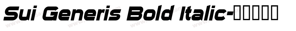 Sui Generis Bold Italic字体转换